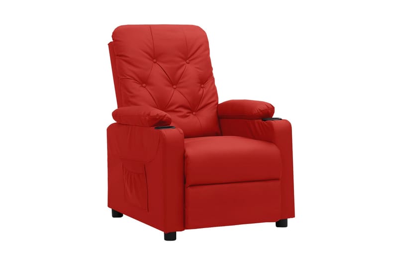 Reclinerfåtölj vinröd konstläder - Vinröd - Möbler - Vardagsrum - Fåtöljer - Biofåtöljer & reclinerfåtöljer
