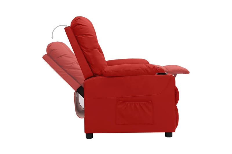 Reclinerfåtölj vinröd konstläder - Vinröd - Möbler - Vardagsrum - Fåtöljer - Biofåtöljer & reclinerfåtöljer