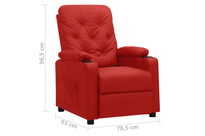 Reclinerfåtölj vinröd konstläder - Vinröd - Möbler - Vardagsrum - Fåtöljer - Biofåtöljer & reclinerfåtöljer