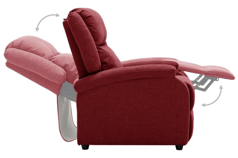 Reclinerfåtölj vinröd tyg - Vinröd - Möbler - Vardagsrum - Fåtöljer - Biofåtöljer & reclinerfåtöljer