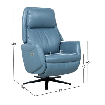 Reclinerfåtölj Wikros med elektrisk mekanism - blå - Möbler - Vardagsrum - Fåtöljer - Skinnfåtölj
