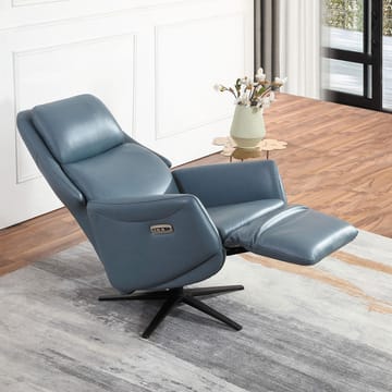 Reclinerfåtölj Wikros med elektrisk mekanism - blå - Möbler - Vardagsrum - Fåtöljer - Skinnfåtölj