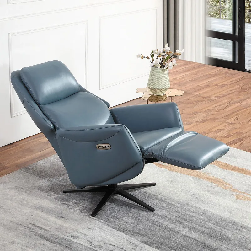 Reclinerfåtölj Wikros med elektrisk mekanism - blå - Möbler - Vardagsrum - Fåtöljer - Biofåtöljer & reclinerfåtöljer