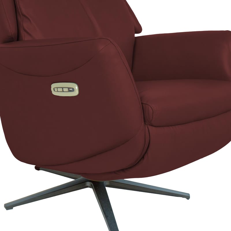 Reclinerfåtölj Wikros med elektrisk mekanism - mörkröd - Möbler - Vardagsrum - Fåtöljer - Biofåtöljer & reclinerfåtöljer