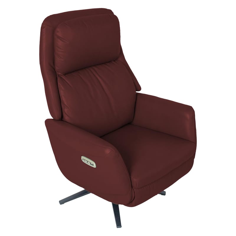 Reclinerfåtölj Wikros med elektrisk mekanism - mörkröd - Möbler - Vardagsrum - Fåtöljer - Biofåtöljer & reclinerfåtöljer