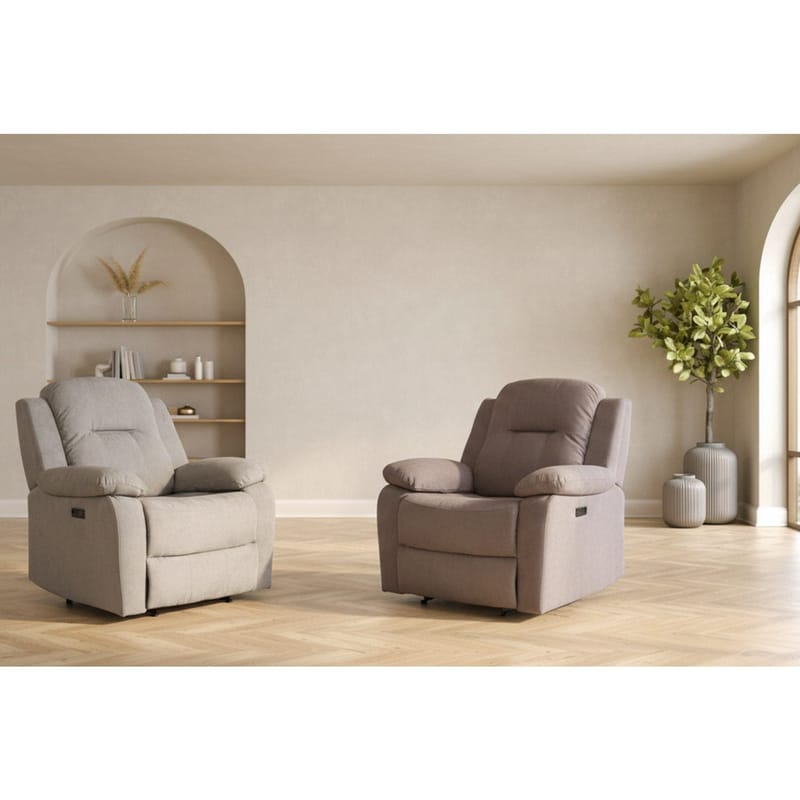 Reclinerfåtölj Ylmark med elektrisk mekanism - taupe - Möbler - Vardagsrum - Fåtöljer - Biofåtöljer & reclinerfåtöljer
