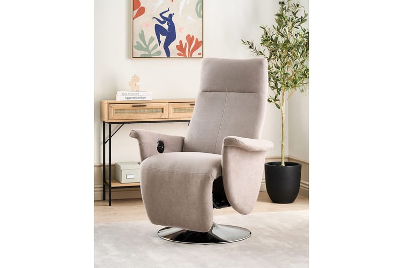 Reclinerfåtölj Prime Taupe/Silver - Taupe/Silver - Möbler - Vardagsrum - Fåtöljer - Biofåtöljer & reclinerfåtöljer