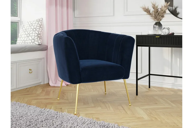 Rushmore Fåtölj Blue/Gold - Möbler - Vardagsrum - Fåtöljer