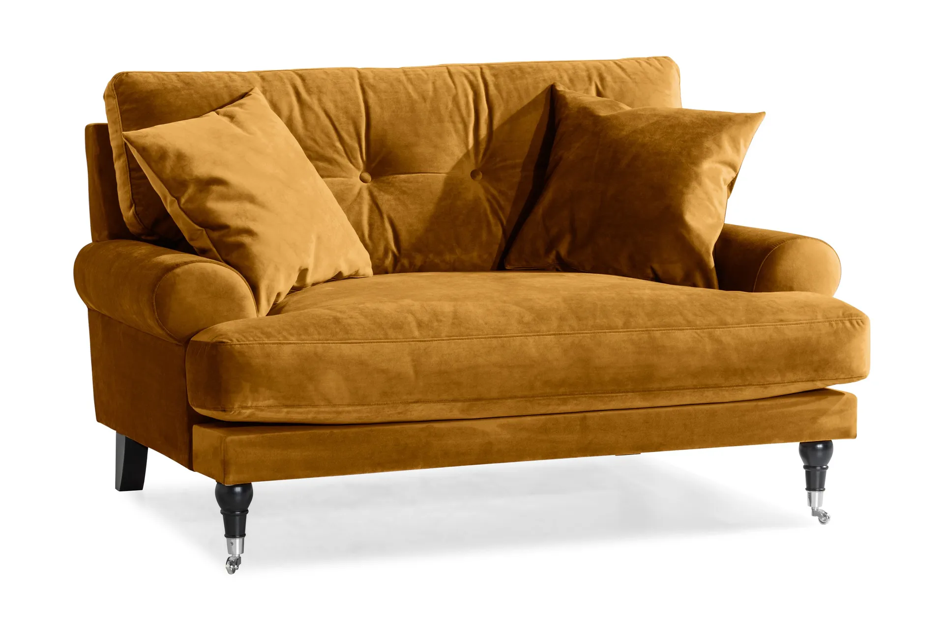 andrew loveseat sammet - amber/krom