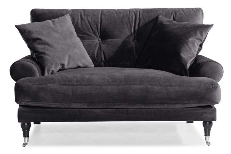 Andrew Loveseat Sammet - Mörkgrå/Krom - Möbler - Vardagsrum - Fåtöljer - Sammetsfåtölj