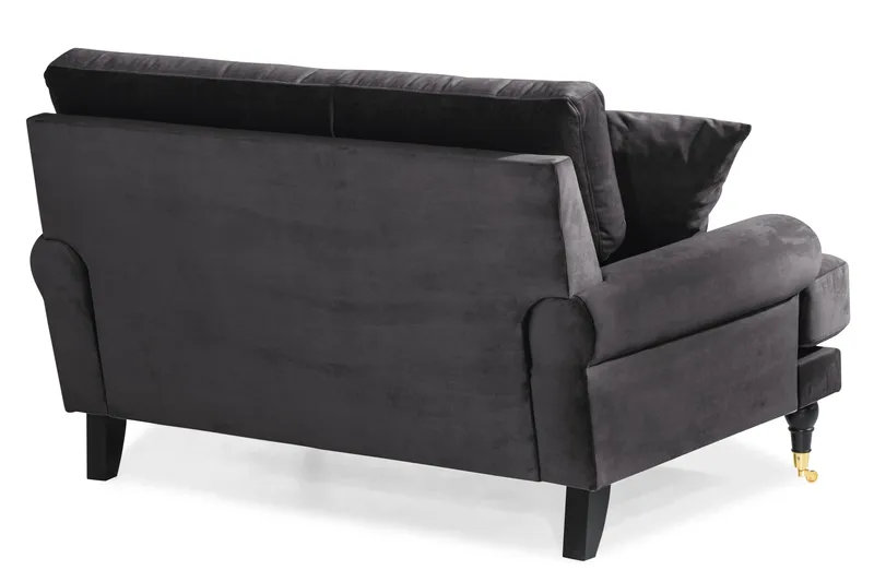 Andrew Loveseat Sammet - Mörkgrå/Mässing - Möbler - Vardagsrum - Fåtöljer - Sammetsfåtölj
