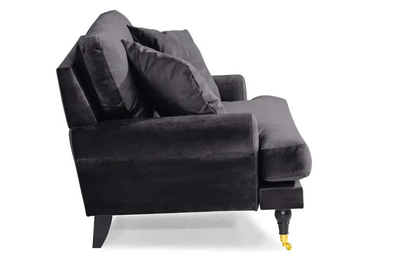 Andrew Loveseat Sammet - Mörkgrå/Mässing - Möbler - Vardagsrum - Fåtöljer - Sammetsfåtölj