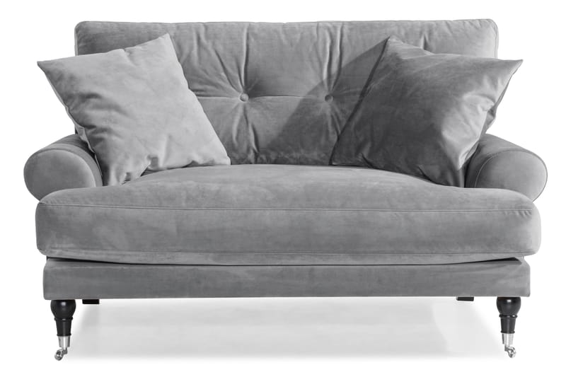 Andrew Loveseat Sammet - Silvergrå/Krom - Möbler - Vardagsrum - Fåtöljer - Sammetsfåtölj