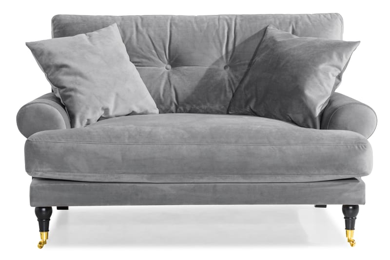 Andrew Loveseat Sammet - Silvergrå/Mässing - Möbler - Vardagsrum - Fåtöljer - Sammetsfåtölj