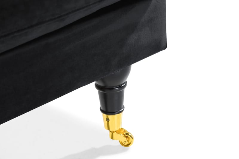 Andrew Loveseat Sammet - Svart/Mässing - Möbler - Vardagsrum - Fåtöljer - Sammetsfåtölj