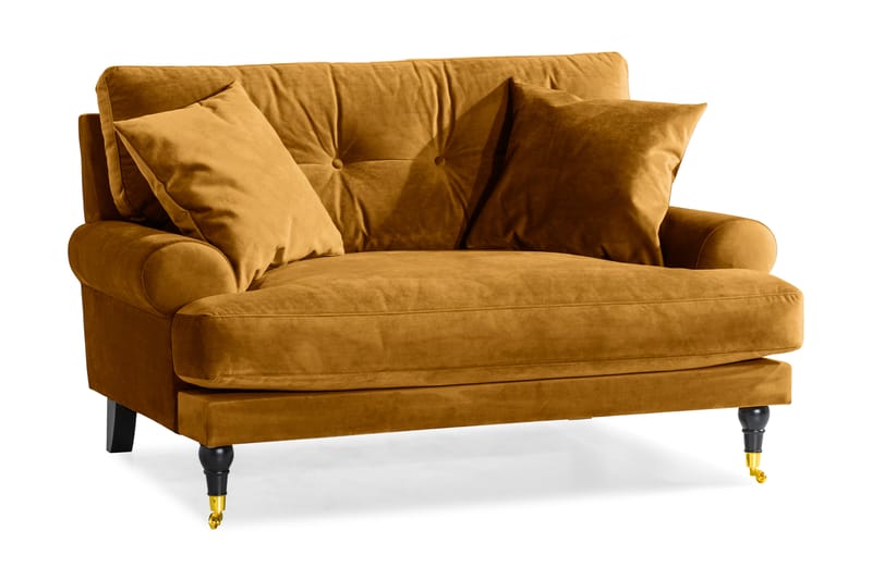 ANTHONY Loveseat Sammet Amber/Mässing - Sammetsfåtölj - Fåtöljer