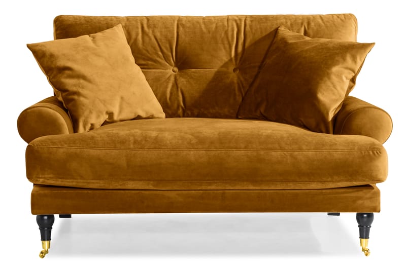 ANTHONY Loveseat Sammet Amber/Mässing - Sammetsfåtölj - Fåtöljer