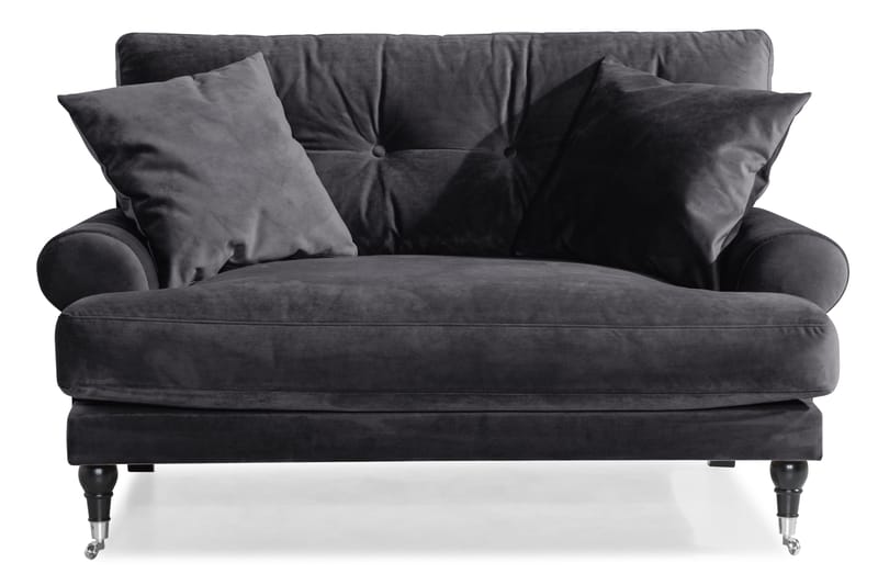 ANTHONY Loveseat Sammet Mörkgrå/Krom - Möbler - Vardagsrum - Fåtöljer - Sammetsfåtölj