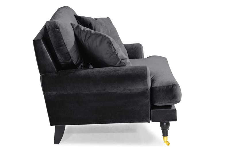 ANTHONY Loveseat Sammet Mörkgrå/Mässing - Möbler - Vardagsrum - Fåtöljer - Sammetsfåtölj