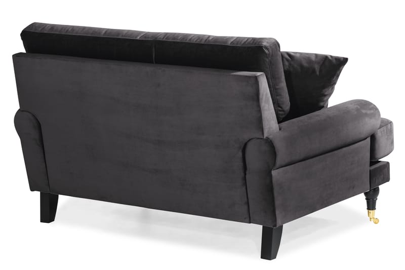 ANTHONY Loveseat Sammet Mörkgrå/Mässing - Möbler - Vardagsrum - Fåtöljer - Sammetsfåtölj