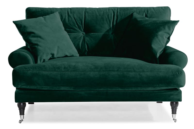 ANTHONY Loveseat Sammet Mörkgrön/Krom - Möbler - Vardagsrum - Fåtöljer - Sammetsfåtölj