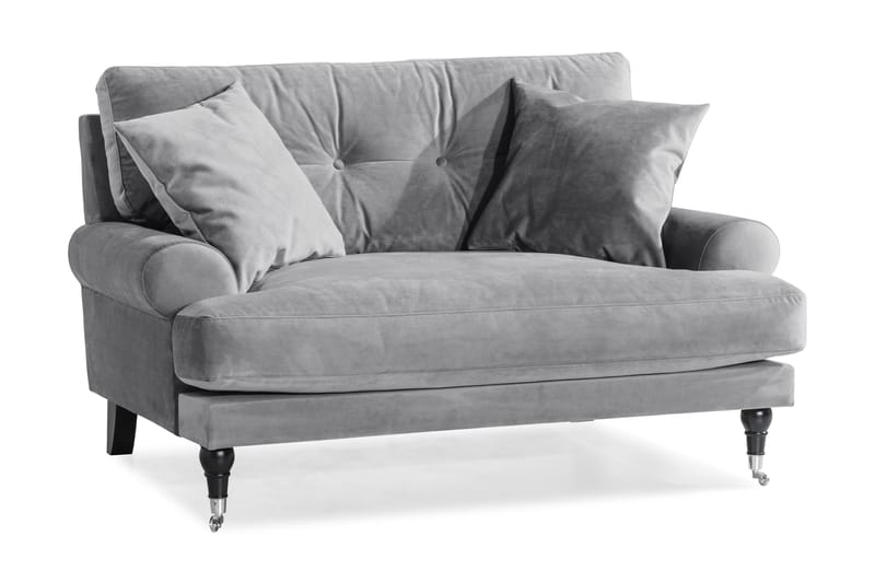 ANTHONY Loveseat Sammet Silvergrå/Krom - Möbler - Vardagsrum - Fåtöljer - Sammetsfåtölj