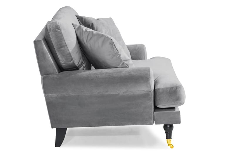 ANTHONY Loveseat Sammet Silvergrå/Mässing - Möbler - Vardagsrum - Fåtöljer - Sammetsfåtölj