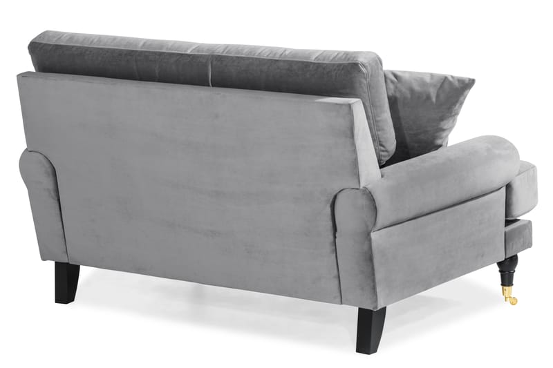 ANTHONY Loveseat Sammet Silvergrå/Mässing - Möbler - Vardagsrum - Fåtöljer - Sammetsfåtölj