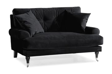 ANTHONY Loveseat Sammet Svart/Krom