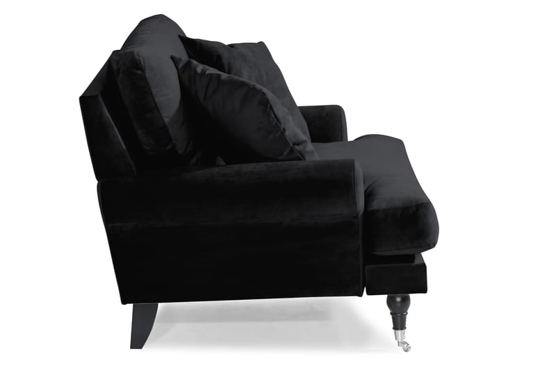 ANTHONY Loveseat Sammet Svart/Krom - Möbler - Vardagsrum - Fåtöljer - Sammetsfåtölj