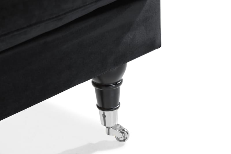 ANTHONY Loveseat Sammet Svart/Krom - Möbler - Vardagsrum - Fåtöljer - Sammetsfåtölj