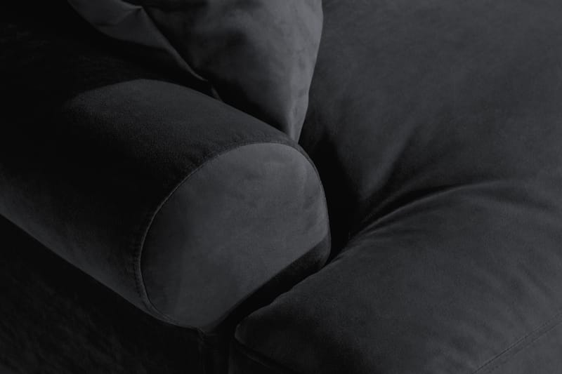 ANTHONY Loveseat Sammet Svart/Krom - Möbler - Vardagsrum - Fåtöljer - Sammetsfåtölj