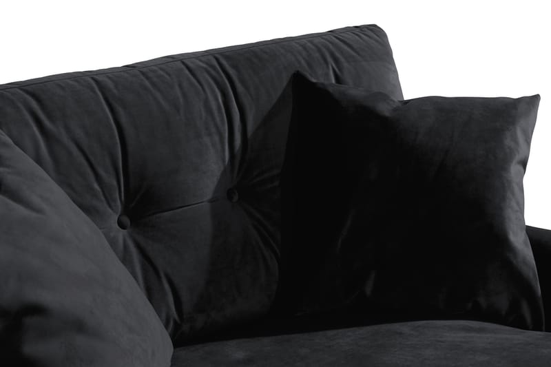 ANTHONY Loveseat Sammet Svart/Krom - Möbler - Vardagsrum - Fåtöljer - Sammetsfåtölj