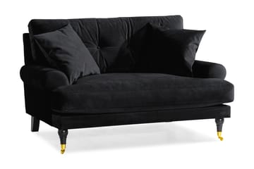 ANTHONY Loveseat Sammet Svart/Mässing