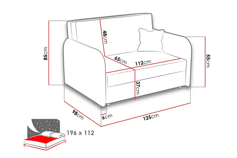 Bensbyn Bäddsoffa - Grå - Möbler - Vardagsrum - Bäddsoffor - 2-sits bäddsoffa