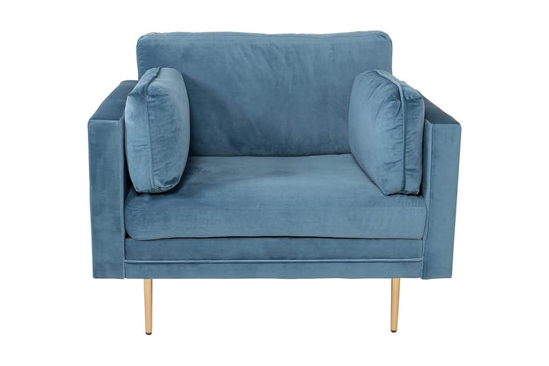 Boom Sammetssfåtölj - Blå - Möbler - Vardagsrum - Fåtöljer - Sammetsfåtölj
