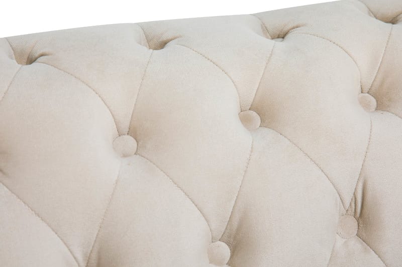 CHESTERFIELD DELUXE Fåtölj+Fotpall Sammet Beige - Möbler - Vardagsrum - Fåtöljer - Sammetsfåtölj