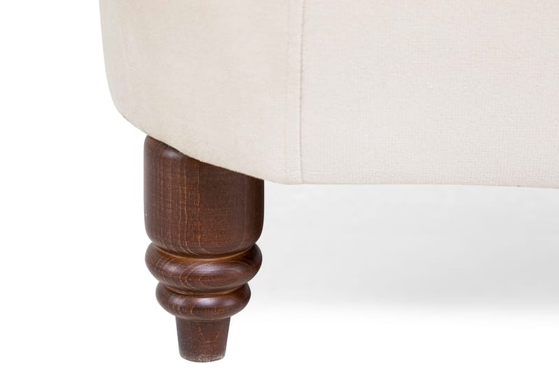 CHESTERFIELD DELUXE Fåtölj+Fotpall Sammet Beige - Möbler - Vardagsrum - Fåtöljer - Sammetsfåtölj