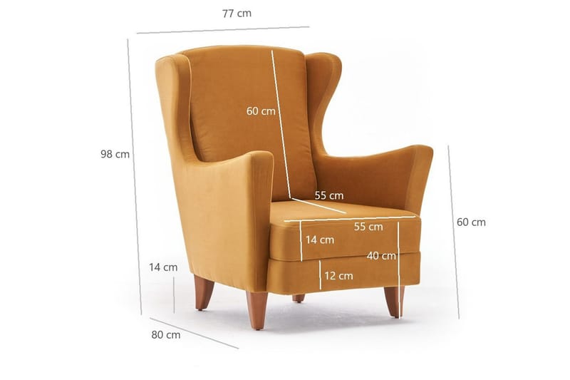 Edgara Fåtölj - Sammet/Guld/Natur - Möbler - Vardagsrum - Fåtöljer - Sammetsfåtölj