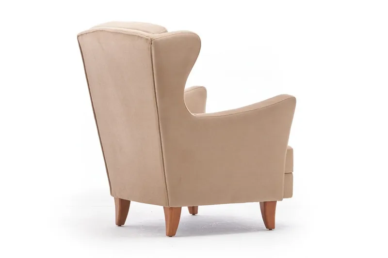 Edgara Fåtölj - Sammet/Krämvit/Natur - Möbler - Vardagsrum - Fåtöljer - Sammetsfåtölj