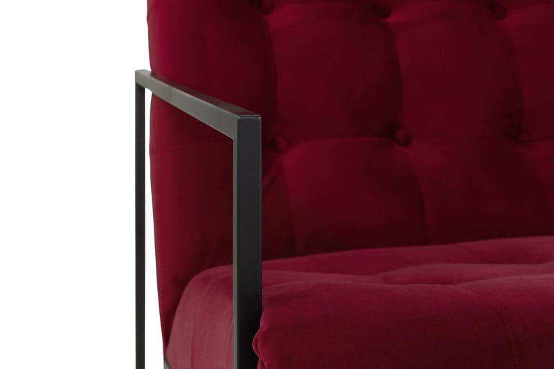 Indy Sammetsfåtölj - Röd/Svart - Möbler - Vardagsrum - Fåtöljer - Sammetsfåtölj