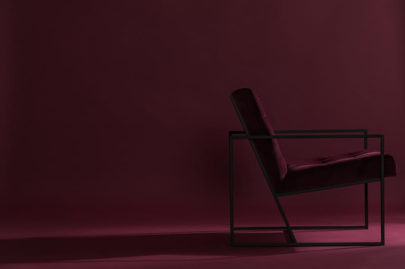 Indy Sammetsfåtölj - Röd/Svart - Möbler - Vardagsrum - Fåtöljer - Sammetsfåtölj