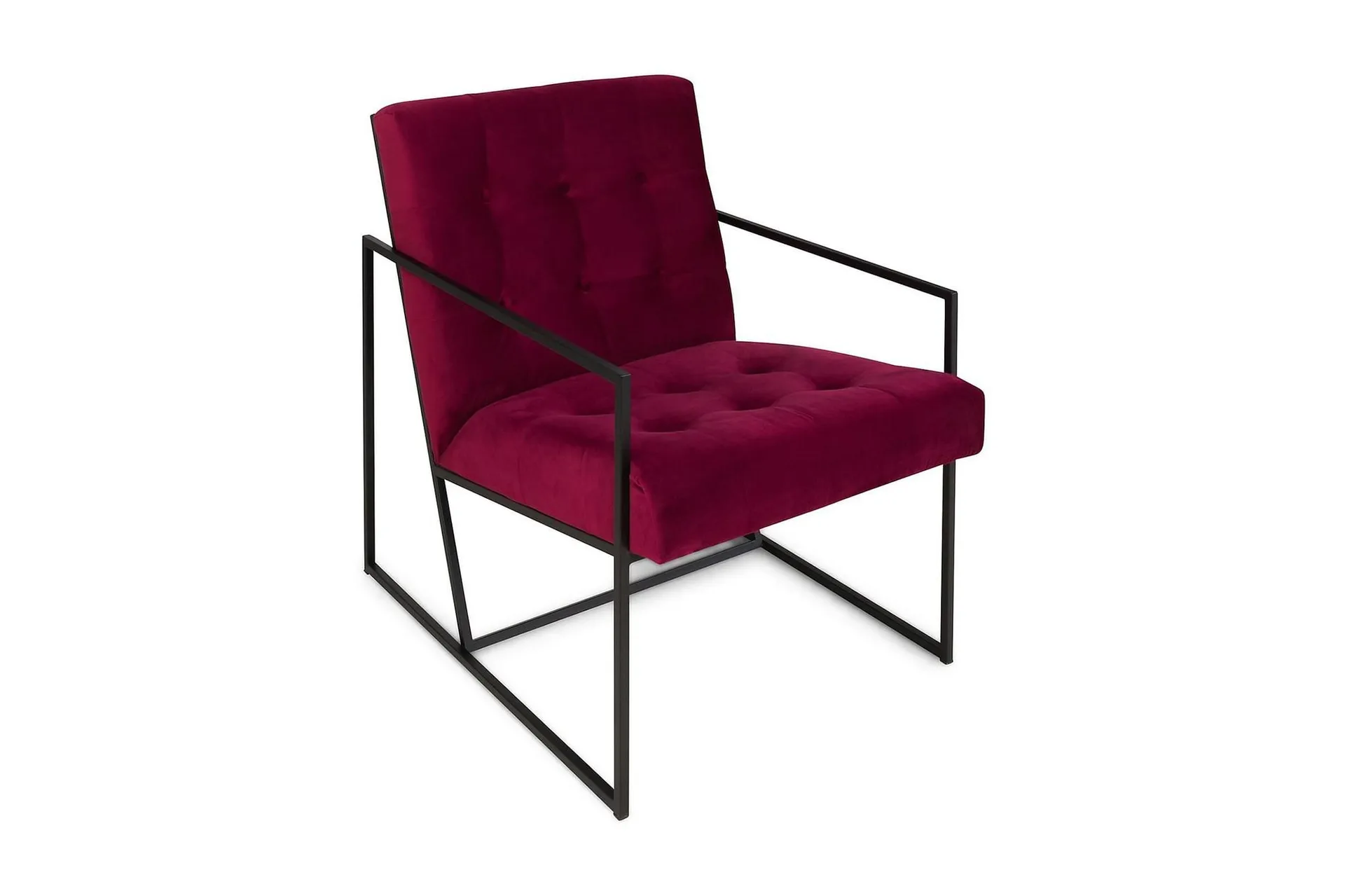 indy sammetsfåtölj - röd/svart