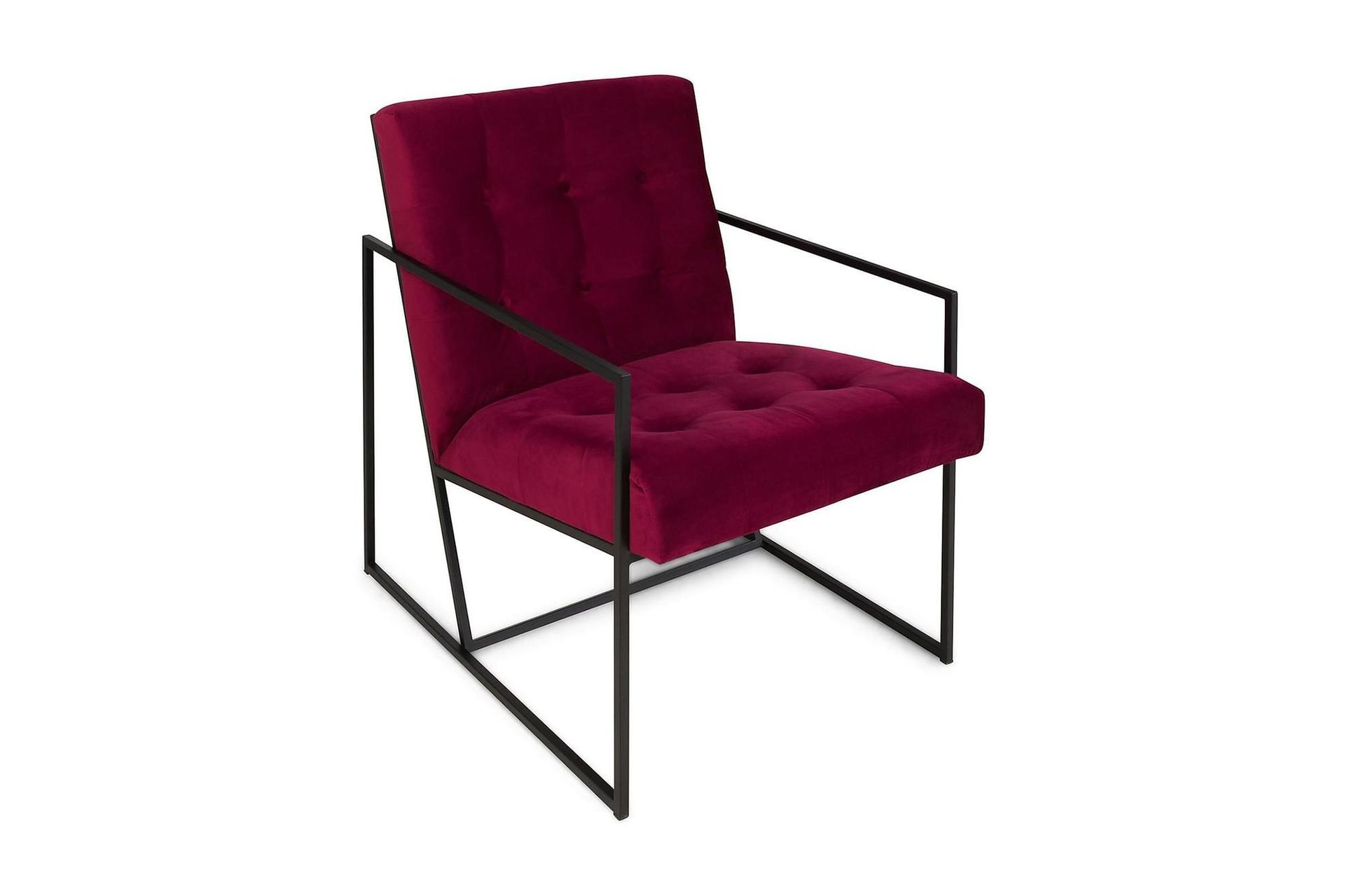 indy sammetsfåtölj - röd/svart