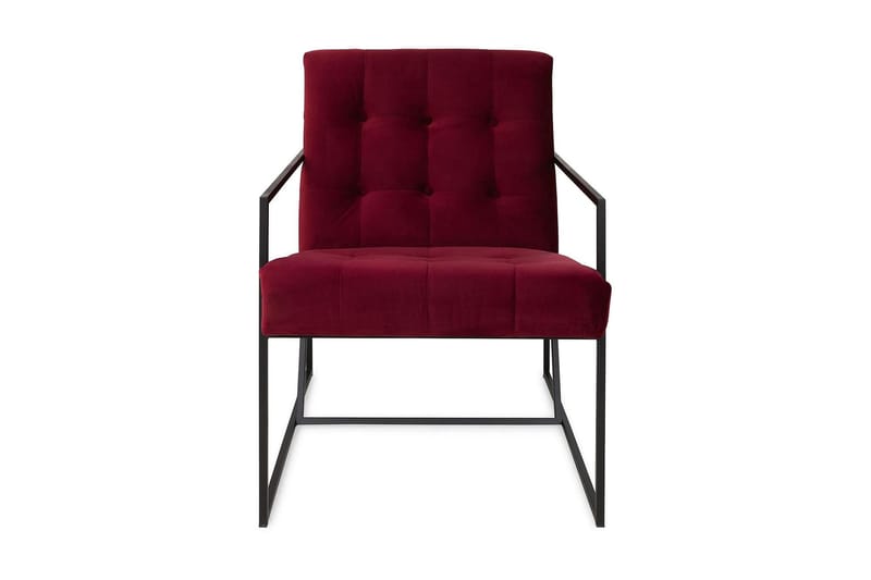 Indy Sammetsfåtölj - Röd/Svart - Möbler - Vardagsrum - Fåtöljer - Sammetsfåtölj