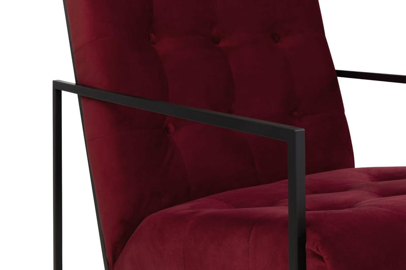Indy Sammetsfåtölj - Röd/Svart - Möbler - Vardagsrum - Fåtöljer - Sammetsfåtölj