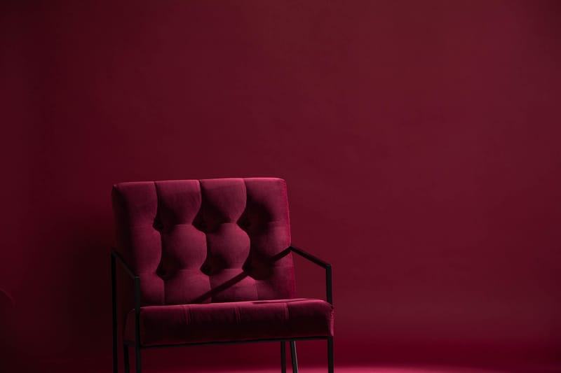 Indy Sammetsfåtölj - Röd/Svart - Möbler - Vardagsrum - Fåtöljer - Sammetsfåtölj