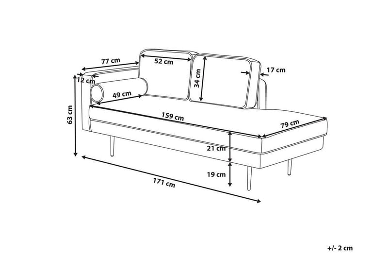 Llanfach Schäslong Vänster Sammet - Rosa - Möbler - Vardagsrum - Fåtöljer - Sammetsfåtölj