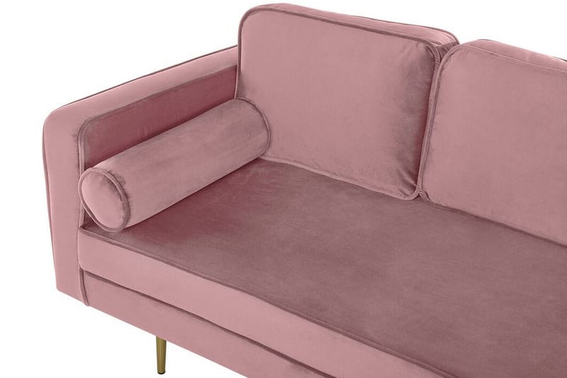 ONDIK Schäslong Vänster Sammet Rosa - Möbler - Vardagsrum - Fåtöljer - Sammetsfåtölj