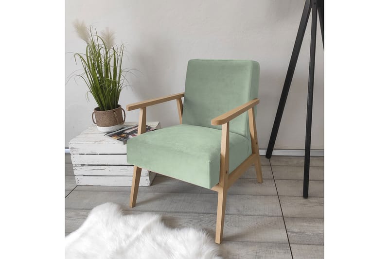 Retro Fåtölj - Sammet/Grön - Möbler - Vardagsrum - Fåtöljer - Sammetsfåtölj